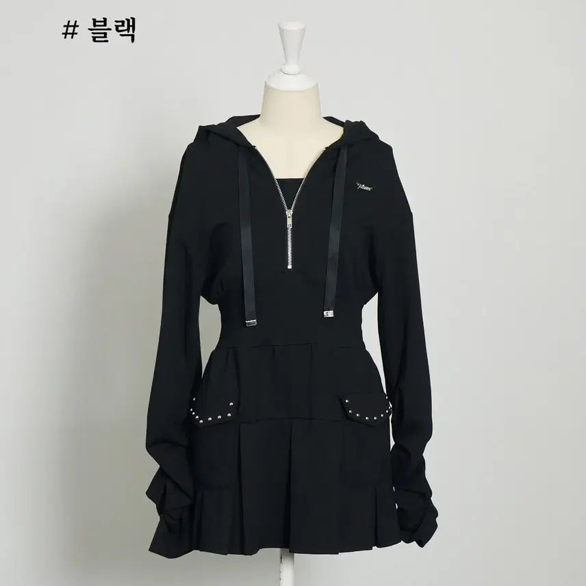 [SOLD OUT] pium 피움 레이어드 플리츠 본딩 원피스