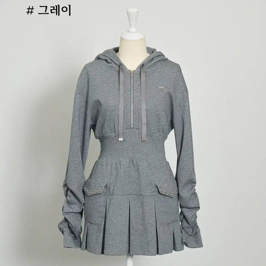 [SOLD OUT] pium 피움 레이어드 플리츠 본딩 원피스