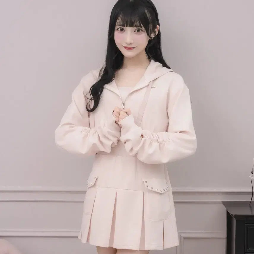 [SOLD OUT] pium 피움 레이어드 플리츠 본딩 원피스