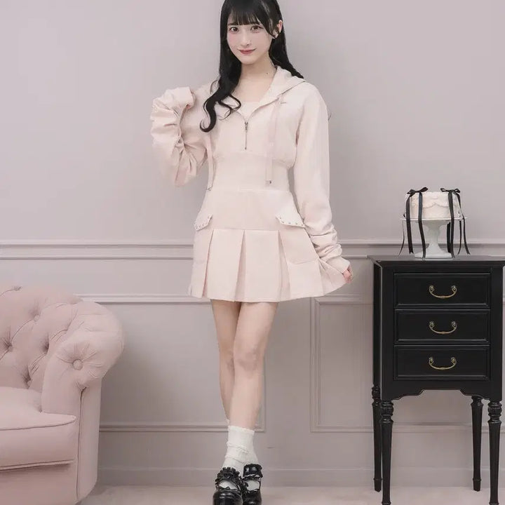 [SOLD OUT] pium 피움 레이어드 플리츠 본딩 원피스