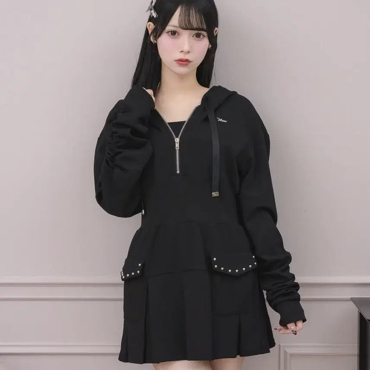 [SOLD OUT] pium 피움 레이어드 플리츠 본딩 원피스