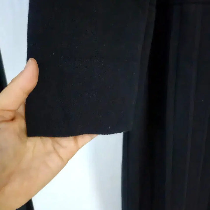 [BUNJANG] Knit Collar Neck Long Dress / 카라넥 니트 원피스 블랙/화이트