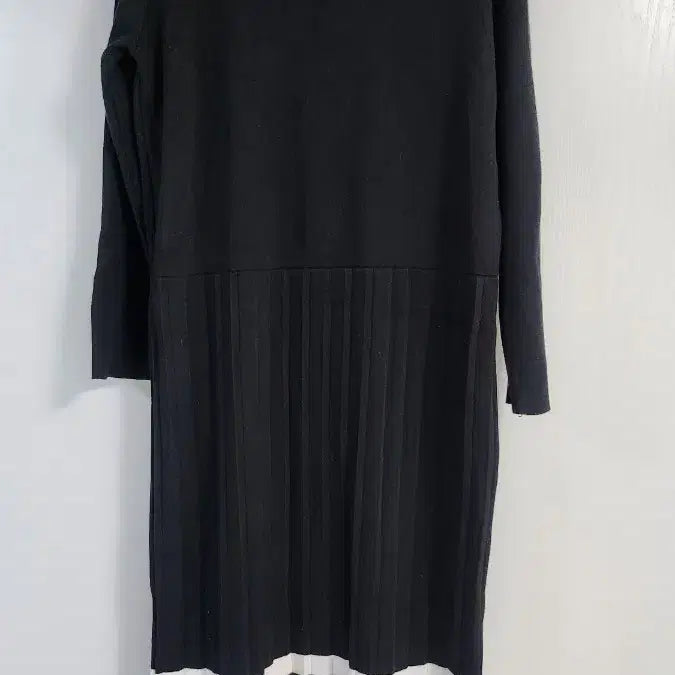 [BUNJANG] Knit Collar Neck Long Dress / 카라넥 니트 원피스 블랙/화이트
