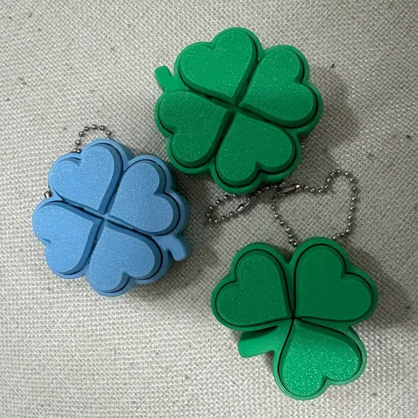 [BUNJANG] Three-Leaf Four-Leaf Clover Keycap Clicker Keyring / 세잎 네잎클로버 키캡 클리커 클릭커 키링