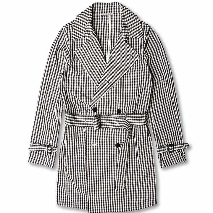 [BUNJANG] Universal Language Gingham Check Poly Classic Belted Coat / 유니버셜 랭귀지 [Universal Language] 깅엄체크 폴리 코트