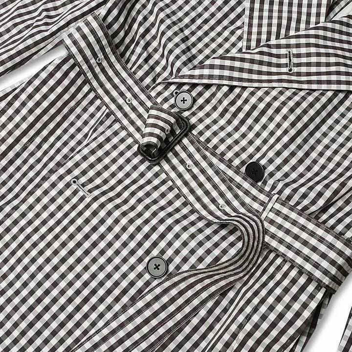 [BUNJANG] Universal Language Gingham Check Poly Classic Belted Coat / 유니버셜 랭귀지 [Universal Language] 깅엄체크 폴리 코트