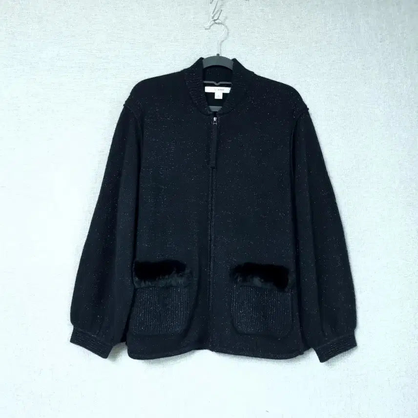 [BUNJANG] SJ WANI Rex Fur Point Zip-up Cardigan / SJ와니 렉스퍼 포인트 집업가디건