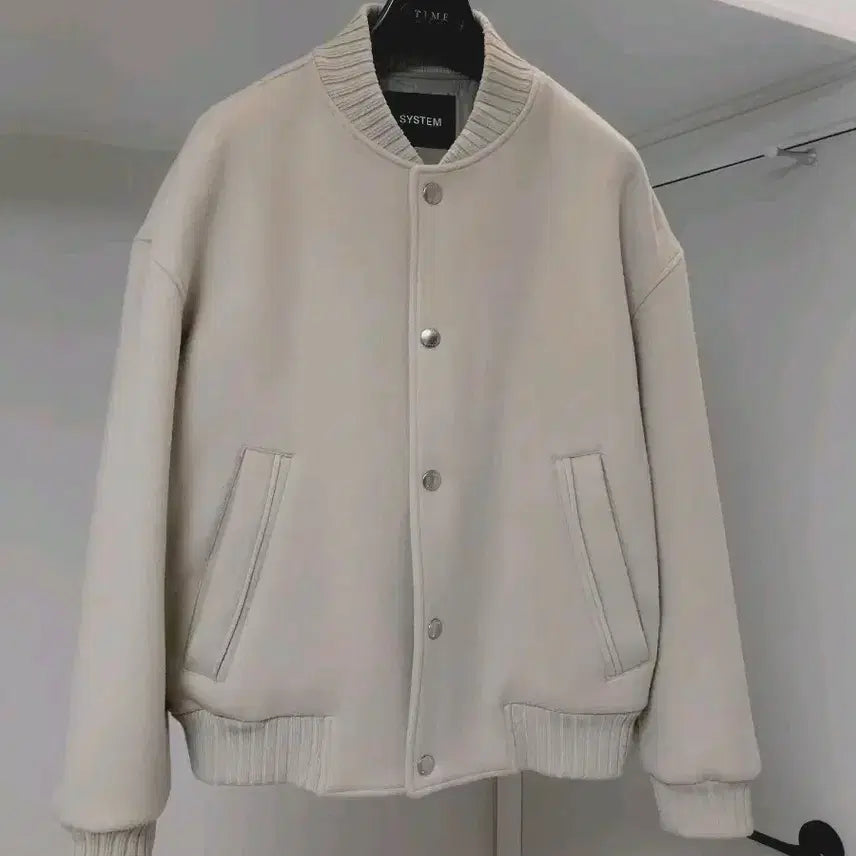 [BUNJANG] System Homme Varsity Beige Jacket / 시스템옴므 바시티 베이지