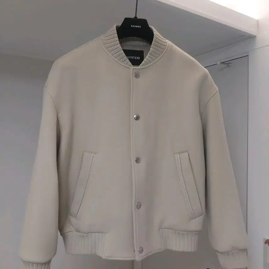 [BUNJANG] System Homme Varsity Beige Jacket / 시스템옴므 바시티 베이지