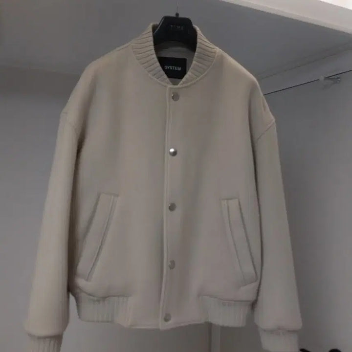 [BUNJANG] System Homme Varsity Beige Jacket / 시스템옴므 바시티 베이지