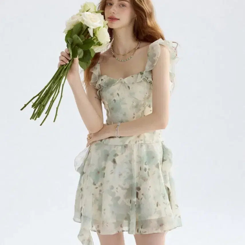 [BUNJANG] Sinth-Den Sorbet Ruffle Mini Dress / 신스덴 소르베 러플 미니원피스(새상품)