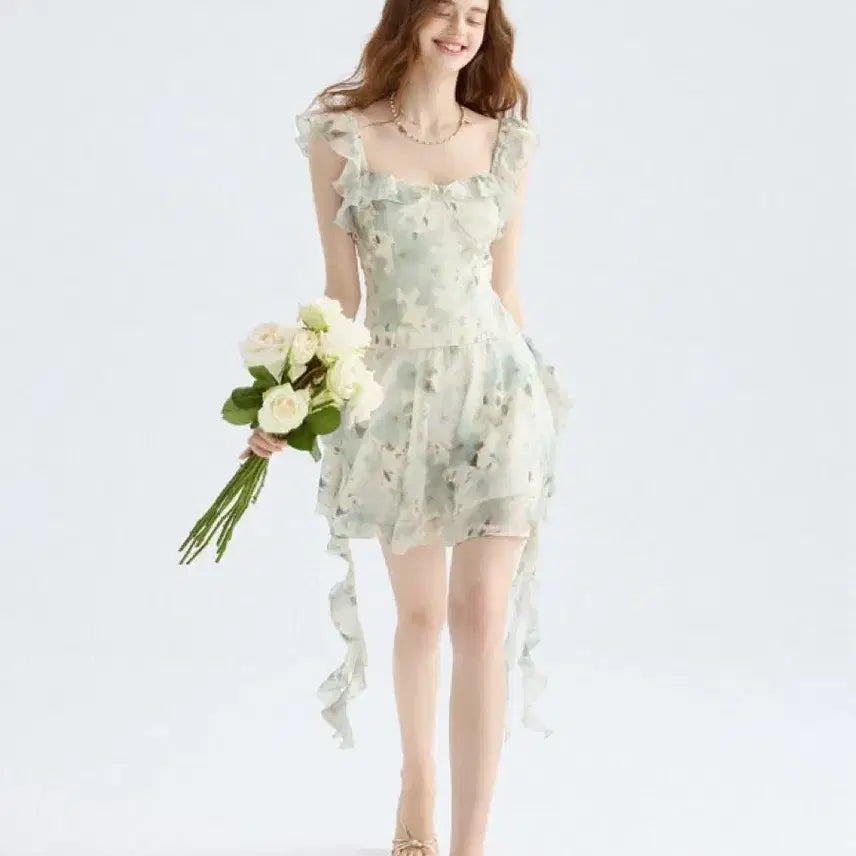 [BUNJANG] Sinth-Den Sorbet Ruffle Mini Dress / 신스덴 소르베 러플 미니원피스(새상품)
