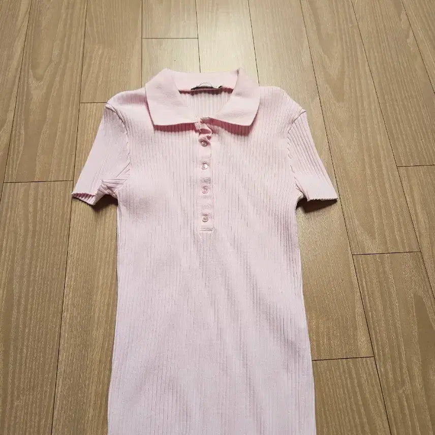 [BUNJANG] ZARA Pink Ribbed Knit Top / (새상품) 자라 핑크 골지 카라 니트 M