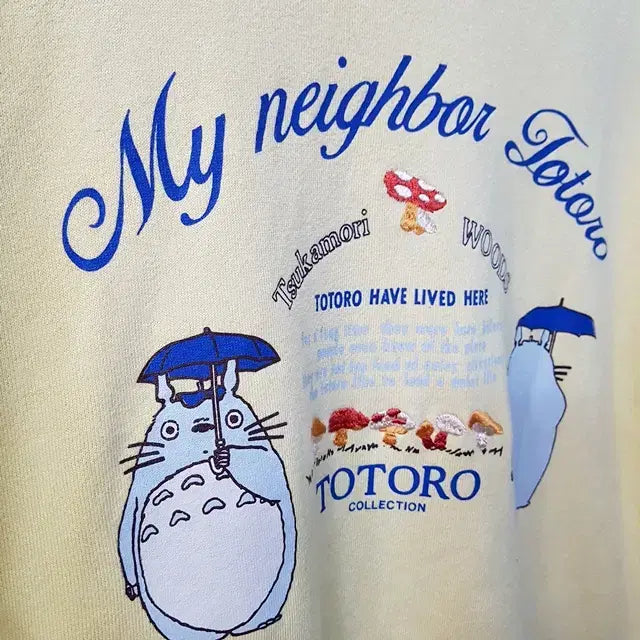[BUNJANG] Studio Ghibli Totoro Yellow Sweatshirt / 정품 이웃집의 토토로 맨투맨 티셔츠 옐로우