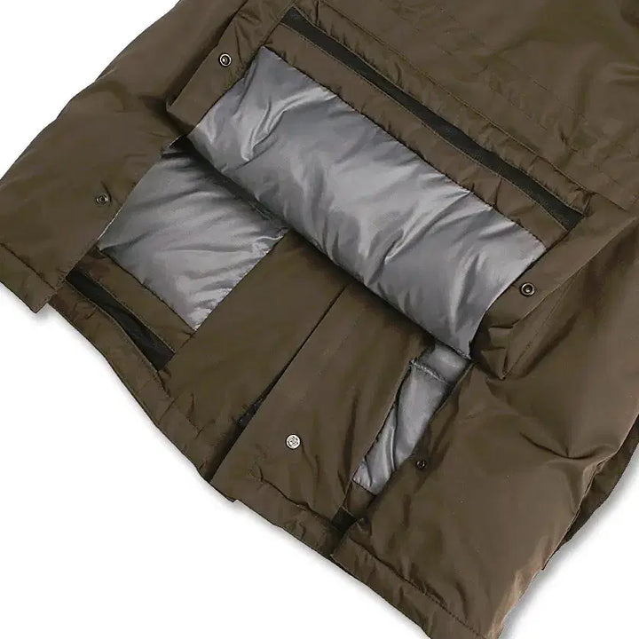 [BUNJANG] Massimo Dutti Dark Khaki Waterproof Classic Long Padded Jacket / 마시모두띠 [Massimo Dutti] 다크 카키 방수 클래식 롱 패딩