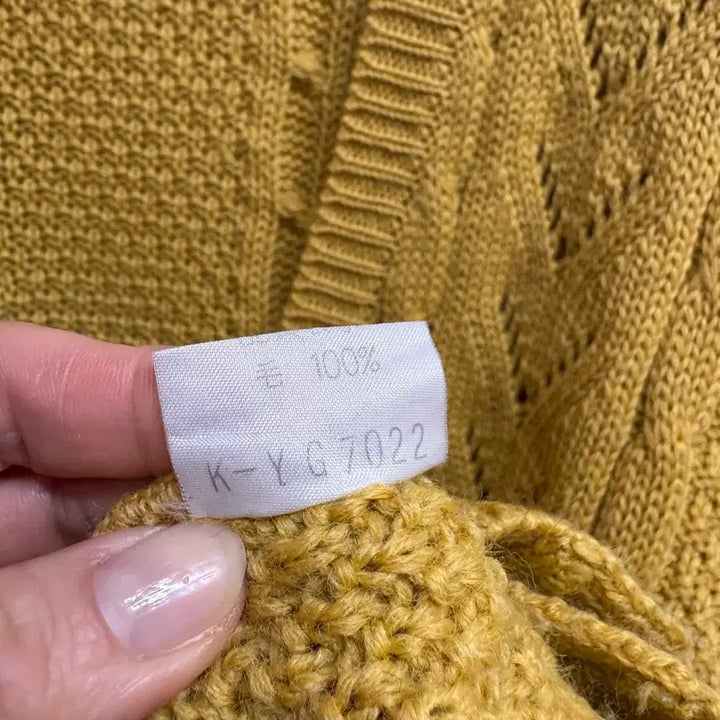 [BUNJANG] QUESTIONMARK Cable Knit Cardigan Yellow / QUESTIONMARK 꽈배기 니트 가디건 옐로우