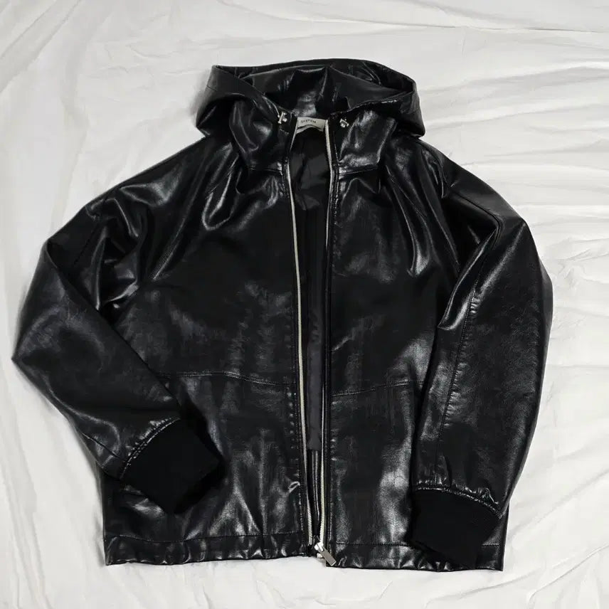 [BUNJANG] SYSTEM Paris Leather Hooded Zip-up Jacket / (한섬) SYSTEM 시스템 파리 레더 후드집업 점퍼