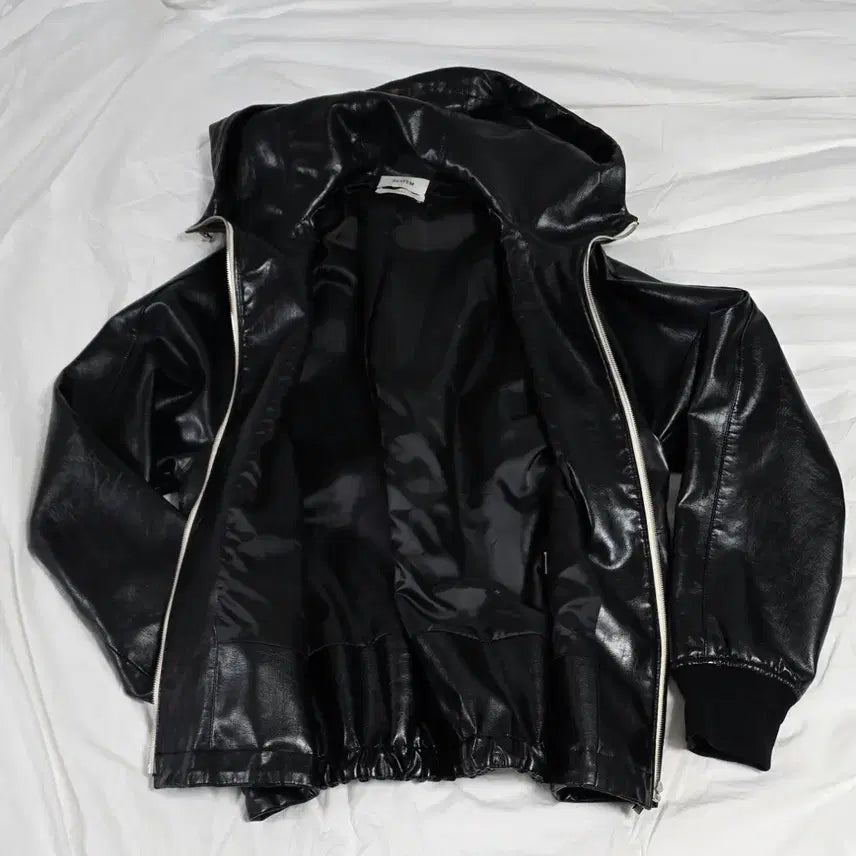 [BUNJANG] SYSTEM Paris Leather Hooded Zip-up Jacket / (한섬) SYSTEM 시스템 파리 레더 후드집업 점퍼