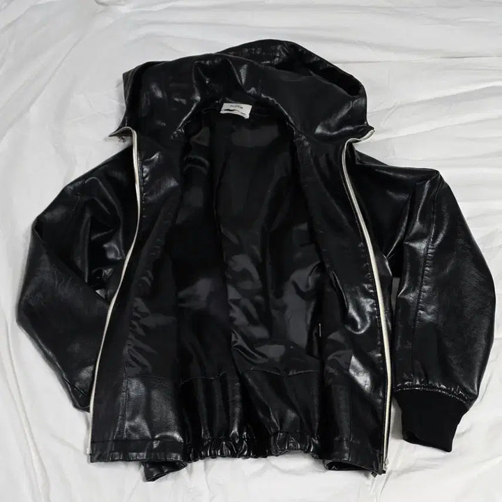 [BUNJANG] SYSTEM Paris Leather Hooded Zip-up Jacket / (한섬) SYSTEM 시스템 파리 레더 후드집업 점퍼
