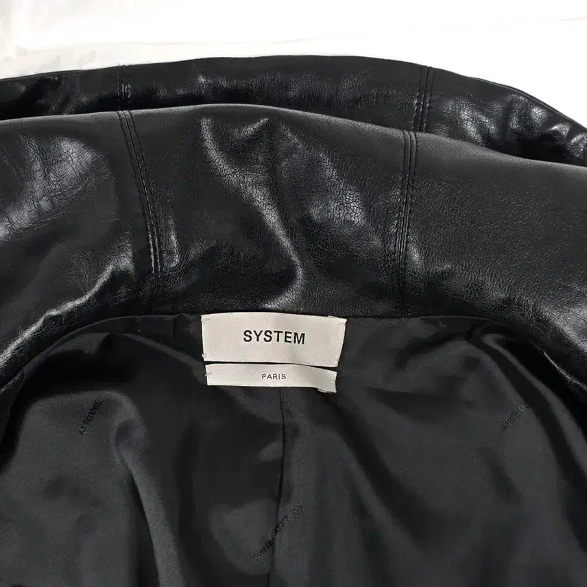 [BUNJANG] SYSTEM Paris Leather Hooded Zip-up Jacket / (한섬) SYSTEM 시스템 파리 레더 후드집업 점퍼