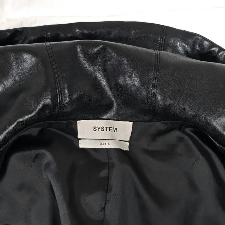 [BUNJANG] SYSTEM Paris Leather Hooded Zip-up Jacket / (한섬) SYSTEM 시스템 파리 레더 후드집업 점퍼