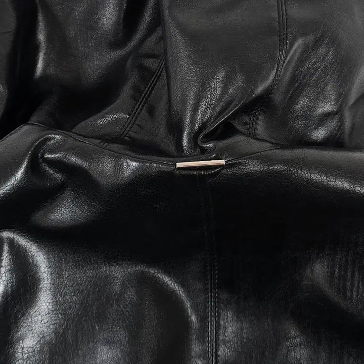 [BUNJANG] SYSTEM Paris Leather Hooded Zip-up Jacket / (한섬) SYSTEM 시스템 파리 레더 후드집업 점퍼