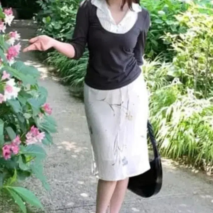 [BUNJANG] HFE Ririu Blouse Charcoal / 흐프이 리리우 블라우스 차콜