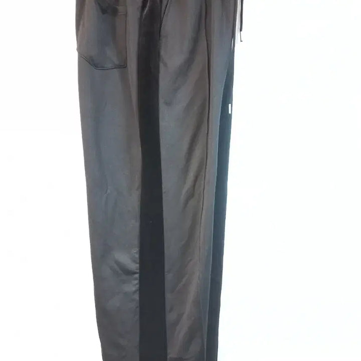 [BUNJANG] Black Velvet Side-Line Wide Pants / 블랙 벨벳 사이드라인 와이드 팬츠