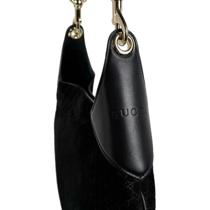 [BUNJANG] Gucci Micro GG Suede Shoulder Bag / [정품] 구찌 마이크로 GG 스웨이드 숄더백 블랙 834981