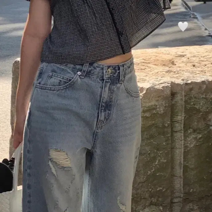 [BUNJANG] Haag Destroyed Denim Jeans / (새상품) 헤이그 haag a destroyed denim S