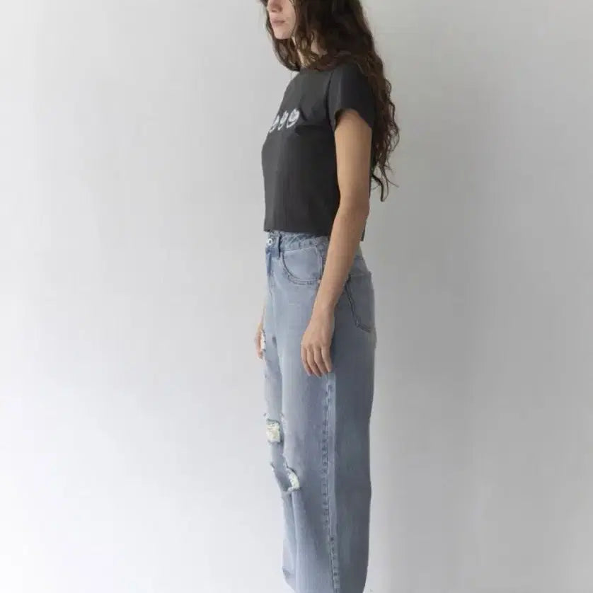 [BUNJANG] Haag Destroyed Denim Jeans / (새상품) 헤이그 haag a destroyed denim S