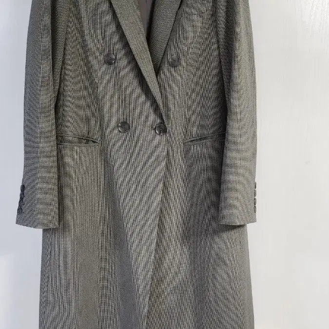 [BUNJANG] MORGAN Check Double Long Jacket / MORGAN 모간 체크 더블 롱 자켓