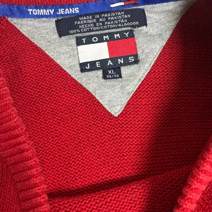 [BUNJANG] Tommy Jeans Red Knit Vintage Sweater / 타미진스 타미힐피거 레드 니트 빈티지 XL