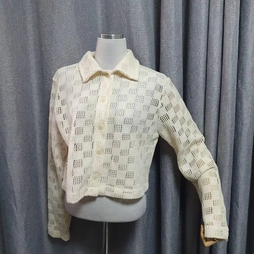 [BUNJANG] Knitted Cream Sweater / 짜임 카라 크림니트