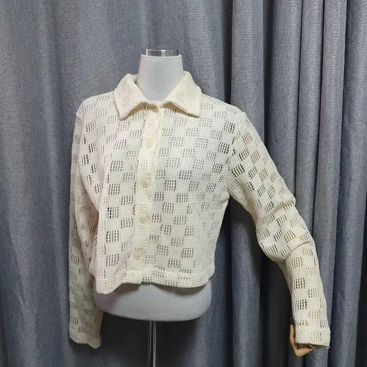 [BUNJANG] Knitted Cream Sweater / 짜임 카라 크림니트