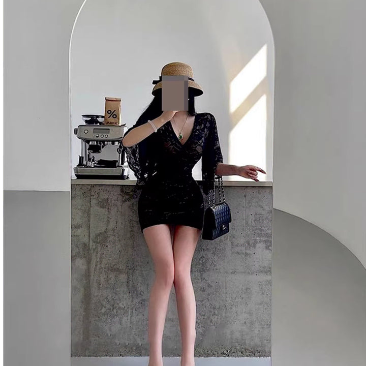 [BUNJANG] Plus Size Off-Shoulder Mini Dress / 44-99 빅사이즈 섹시 스판 오프숄더 미니원피스 나이트 클럽 홀복드레스