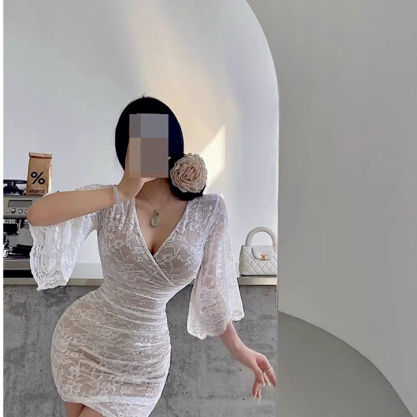 [BUNJANG] Plus Size Off-Shoulder Mini Dress / 44-99 빅사이즈 섹시 스판 오프숄더 미니원피스 나이트 클럽 홀복드레스