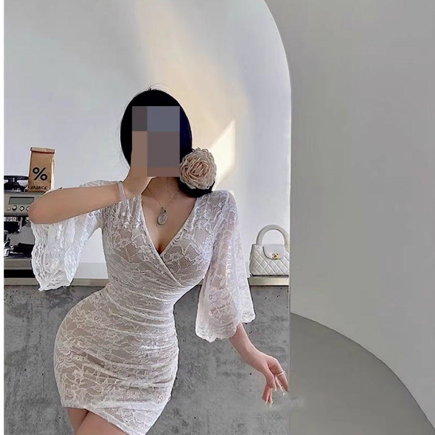 [BUNJANG] Plus Size Off-Shoulder Mini Dress / 44-99 빅사이즈 섹시 스판 오프숄더 미니원피스 나이트 클럽 홀복드레스