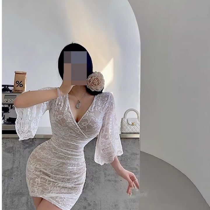 [BUNJANG] Plus Size Off-Shoulder Mini Dress / 44-99 빅사이즈 섹시 스판 오프숄더 미니원피스 나이트 클럽 홀복드레스