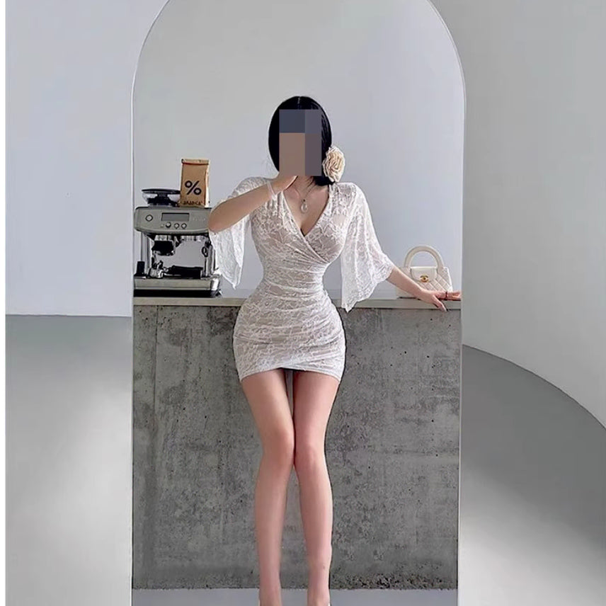 [BUNJANG] Plus Size Off-Shoulder Mini Dress / 44-99 빅사이즈 섹시 스판 오프숄더 미니원피스 나이트 클럽 홀복드레스