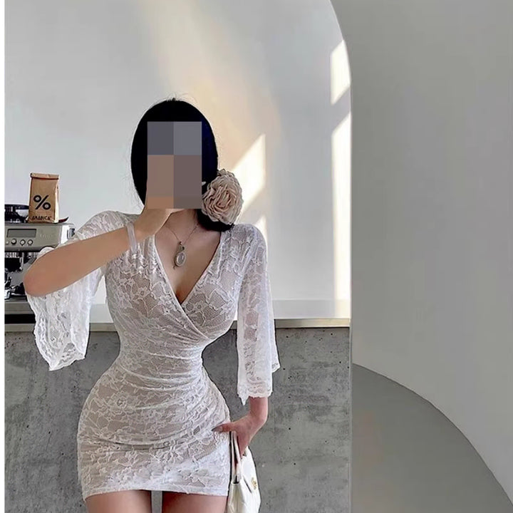 [BUNJANG] Plus Size Off-Shoulder Mini Dress / 44-99 빅사이즈 섹시 스판 오프숄더 미니원피스 나이트 클럽 홀복드레스