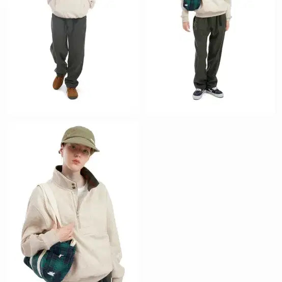 [BUNJANG] Sunlove Cabin Half Zip Sweatshirt Oatmeal / 썬러브 하프집 스웻셔츠 오트밀