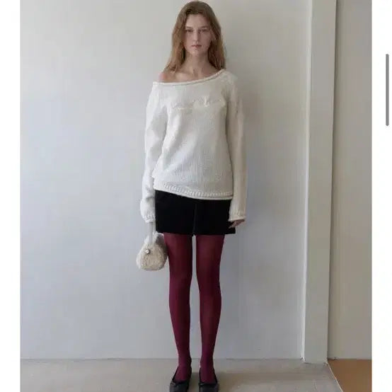 [BUNJANG] Somewherebut Bold Logo Alpaca Knit Sweater / 썸웨어버터 볼드 로고 알파카 니트