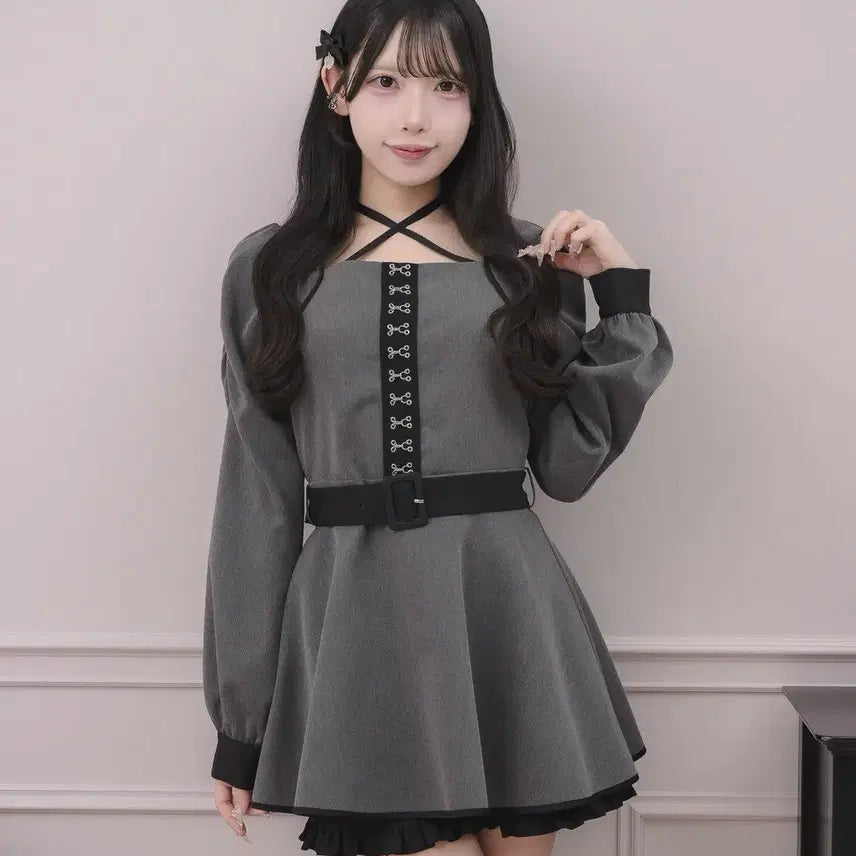 [BUNJANG] Pium Front Puke Piping Cape Set / pium 피움 프론트 푸크 파이핑 케이프 셋업