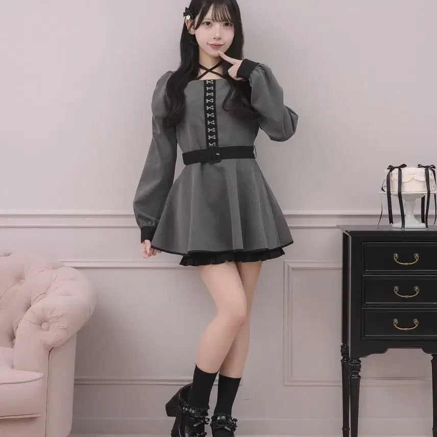 [BUNJANG] Pium Front Puke Piping Cape Set / pium 피움 프론트 푸크 파이핑 케이프 셋업