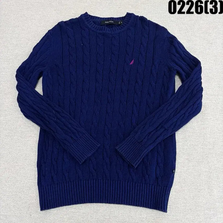 [BUNJANG] Nautica Navy Cable Knit Sweater / XL 나우티카 네이비 꽈배기 니트 스웨터 0226(3)