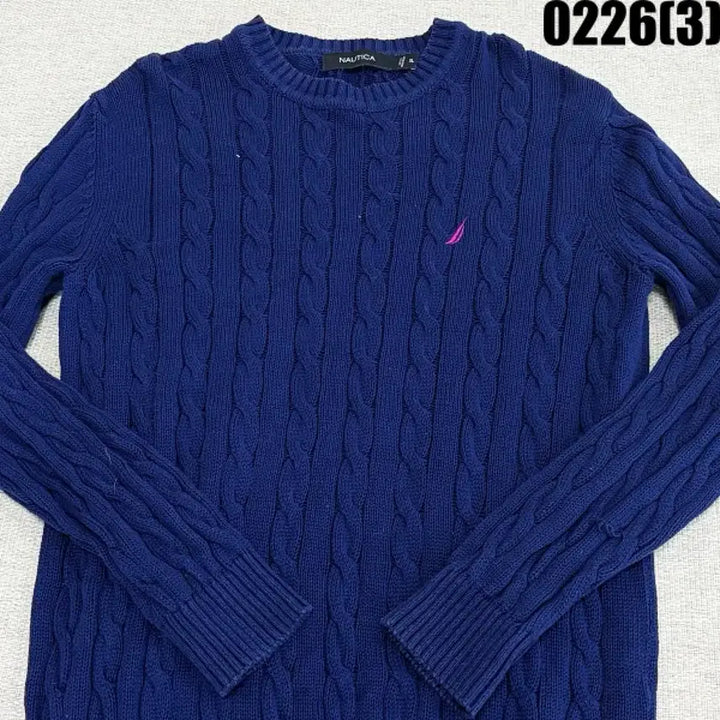 [BUNJANG] Nautica Navy Cable Knit Sweater / XL 나우티카 네이비 꽈배기 니트 스웨터 0226(3)