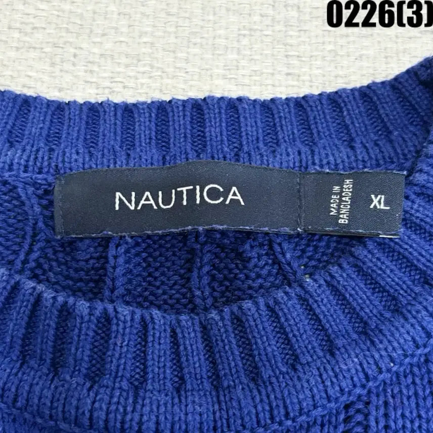 [BUNJANG] Nautica Navy Cable Knit Sweater / XL 나우티카 네이비 꽈배기 니트 스웨터 0226(3)
