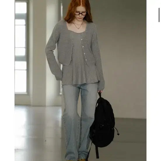 [BUNJANG] Novenber Knit Sleeveless Cardigan Set / 노운베르 니트 슬리브리스 가디건 세트