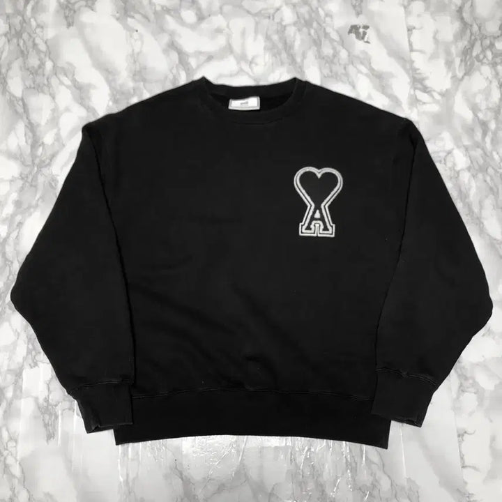 [BUNJANG] Ami Oversized Sweatshirt Black / 아미 오버핏 맨투맨 티셔츠 상태굿 빅로고